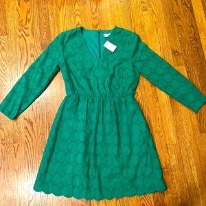 NWT J Crew emerald green eyelet dress